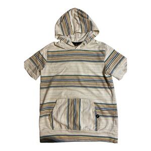 Art Class Striped Hoodie in Cream, Blue, and Tan